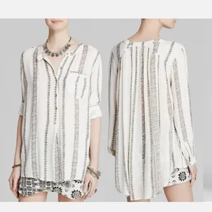 Free People Magic Pullover Top in Vanilla Combo thumbnail 12
