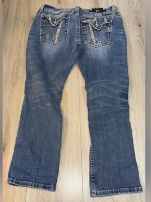 Miss me capri crop cropped blue jeans denim thumbnail 3