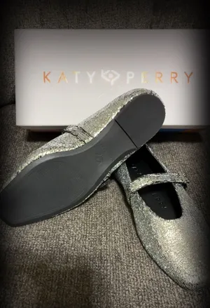 Katy Perry The Evie Mary Jane Silver Crackled Glitter Flats thumbnail 6