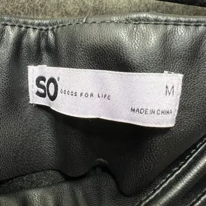 SO Faux Leather Wrap Mini Skirt Black Vegan Leather Modern‎ Minimalist Size M thumbnail 3