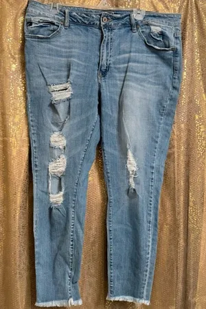 KanCan High Rise‎ Light Wash Ripped Distressed Skinny Jeans Size 32 thumbnail 1