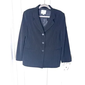 Vintage Collection by Le Suit Navy Pinstripe Blazer 90s Corporate Officecore thumbnail 2