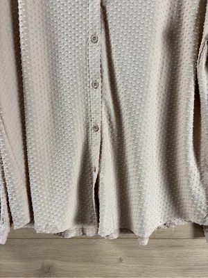 EKOUAER Beige Dot-Textured Button-Front Lounge Set NWT Large thumbnail 7