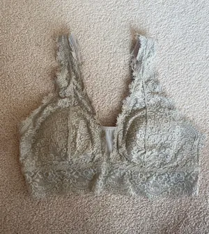 Aerie Beige Lace Padded Plunge Bralette thumbnail 1