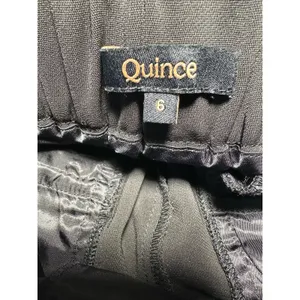 Quince Quick Stretch Crepe Paperbag Pants Women's Size 6 Black High Waisted thumbnail 6