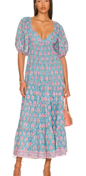 SAYLOR Annaleise Floral Tie Back Midi‎ Dress Medium thumbnail 1