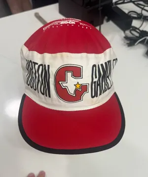 Vintage 80s Houston Gamblers USFL Painter Hat Miller Lite KRBE 104 Classic Rock thumbnail 1