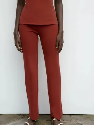 NWT Zara brick red soft strap top and trouser set. Size Medium thumbnail 3