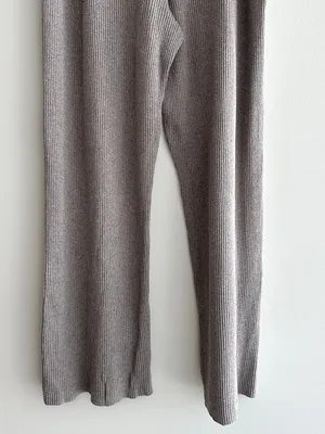 GAP Women’s Ribbed Stretch Waist Flared Pants, Taupe, Size Large thumbnail 11
