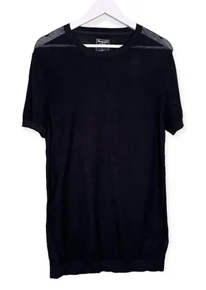 NWT Abercrombie & Fitch Women’s Sheer Knit‎ Scoop Neck Top in Black Size Large thumbnail 1