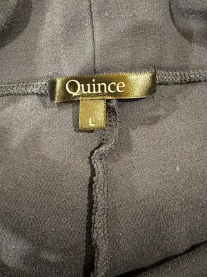 Quince navy blue performance ponte knit ankle pants sz L thumbnail 4