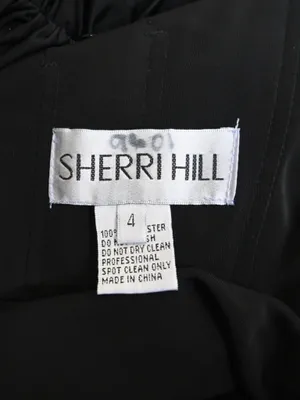 Sherri Hill Women's 4 Black Ruched Halter Mini Cocktail Dress thumbnail 9