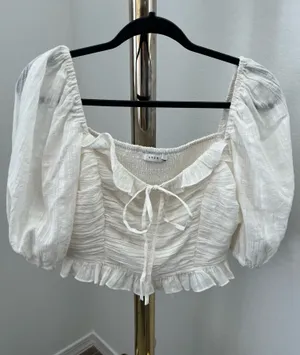 Lush Clothing Puff Sleeve Crop Top thumbnail 5