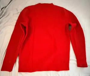 COS Red Textured Knit Crewneck Sweater M thumbnail 2