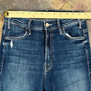 Mother The Hustler Ankle Fray Distressed Denim Jean 26 thumbnail 2