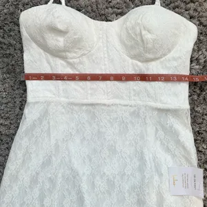 Lulus White Lace Bustier Maxi Dress – Size L – Stretch Fit Bridal Gown – New thumbnail 11