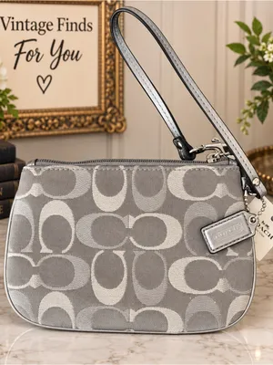 Coach Gray Signature Wristlet - Gray/Light Gray NWT thumbnail 2