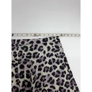 JustFab Womens XL Purple Leopard Print A-Line Midi Skirt Animal Print High Waist thumbnail 5