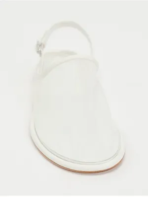 NWT Zara White Mesh Minimalist Round Toe Mules Flats Size 36 US 6 thumbnail 3