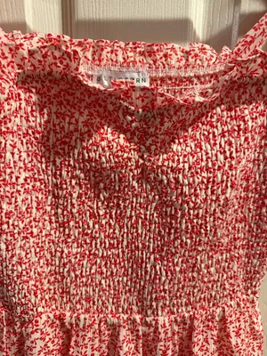 Baltic Born Red & White Floral Tie-Shoulder Smocked Midi Sundress thumbnail 7