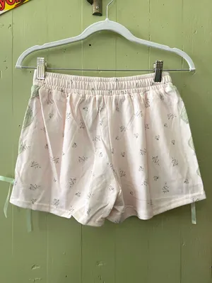 Soft Cotton Lounge Shorts with Mint Lace Trim NEW M thumbnail 5
