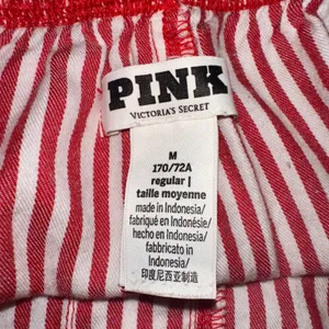 PINK Victoria's Secret Pajama Pants Medium Red White Striped Sleep‎ Lounge thumbnail 2
