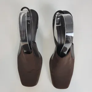 Bass Womens‎ Shoes Size 8.5 Brown Y2K Block Heel Sling Back Closed Square Toe thumbnail 7