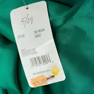 NWT Vintage David Warren New York 100% Silk Emerald Green Dress Size 10 Midi‎ thumbnail 9