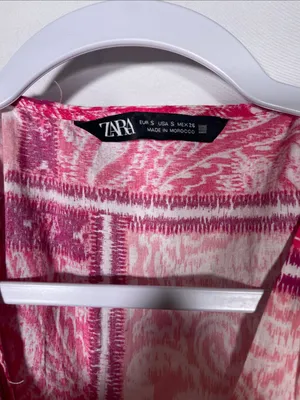 Zara Womens Patchwork Cutout Pink Maxi Dress Small 3709/917/330/S thumbnail 3