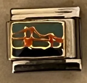 Puzzle Collection Italian 9mm Stainless Steel Golden Gate Bridge Charm Link EUC thumbnail 1