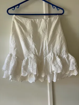 White Eyelet H&M Mini Skirt thumbnail 4