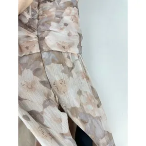 Lulus Happily Sweet Beige Floral Mock Neck Backless Midi Dress Cocktail S NWT thumbnail 11