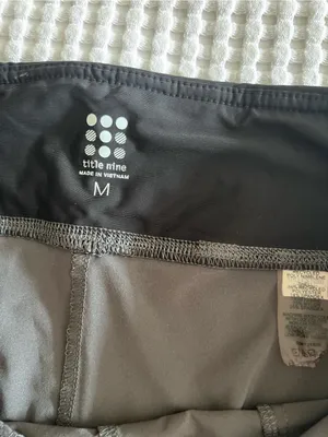 Title Nine Women’s Grey Athletic Shorts with Black Waistband thumbnail 2
