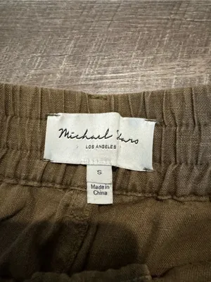 Michael Stars Los Angeles Bobbi Linen High Rise Cargo Pants thumbnail 4
