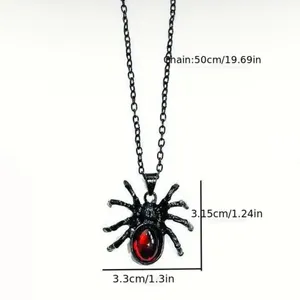 Gothic Black/Red Cute Spider‎ Pendant Necklace Punk Retro Style Fashion Jewelry thumbnail 10