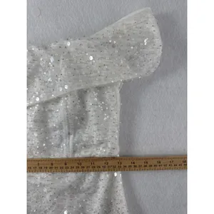 Lulus White‎ One Shoulder Sequin Pearl Embellished Mini Dress NWT Size S thumbnail 7
