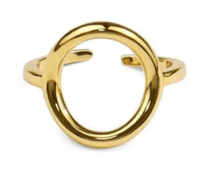Boutique Womens‎ Yellow Gold Plated S925 Circle Ring, Adjustable thumbnail 1