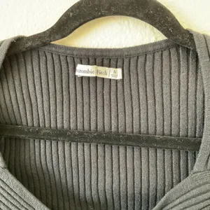 Abercrombie luxloft wrap sweater size medium black thumbnail 5
