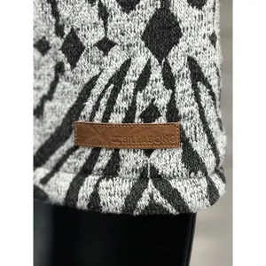Billabong Light Gray/Black Aztec Zip Up‎ Fabric Hood Jacket Size S Pocket Logo thumbnail 6