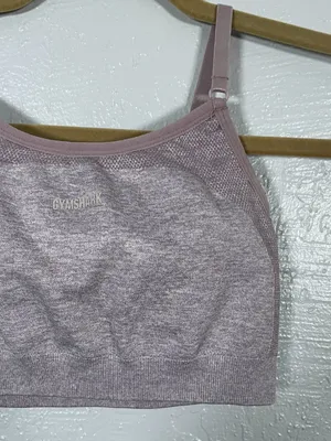 Gymshark Women S Heather Purple Flex Strappy Sports Bra Seamless Athleisure thumbnail 2