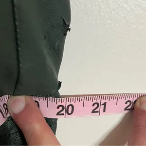 Women's Juniors Harmony & Havoc Faux Leather Jacket Hooded Zipper Size XL Green‎ thumbnail 8