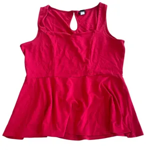 Torrid Square Neck Red Peplum Top 2X thumbnail 1