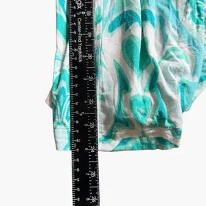 Soma Pajama Pants Women L Teal White Damask Floral Cropped Lounge Sleepwear thumbnail 7