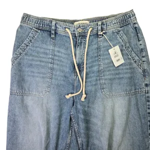 Lucky Brand Womens Blue Denim Drawstring Elastic Waist Utility‎ Jeans L 147987 thumbnail 3