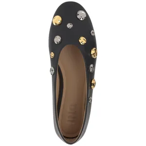 INC International Concepts Womens Rachany Hardware Flats Black Smooth 8M thumbnail 10