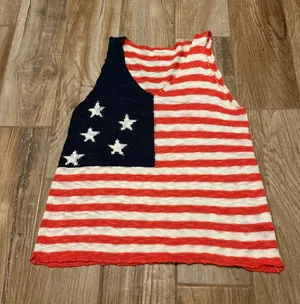 ANDTHEWHY American Red White Blue Sweater Tank Top thumbnail 1