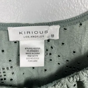 Kirious Los Angeles Sage Long Sleeve‎ Eyelet Crop Top thumbnail 3
