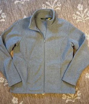 Cabelas Light Gray Full-Zip Teddy Fleece Jacket thumbnail 1