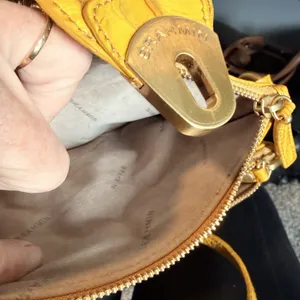 Brahmin Yellow Croc Embossed Crossbody Zip Top Turn Lock Gold Hardware thumbnail 12