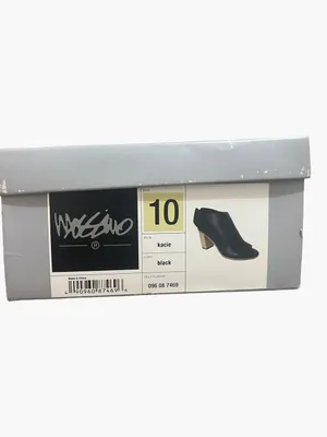 Mossimo Supply Co Black Leather Open Toe Sandal Thick Back Strap with Block Heel Size 10 thumbnail 7